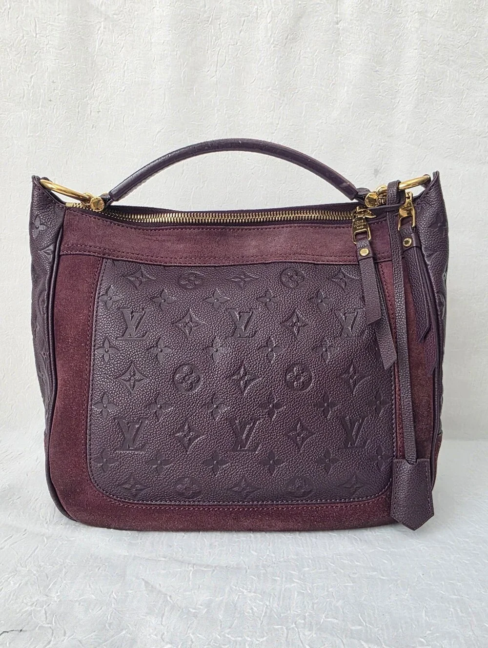 Auth Louis Vuitton Monogram Empreinte Audacieuse MM Leather/Suede Bag